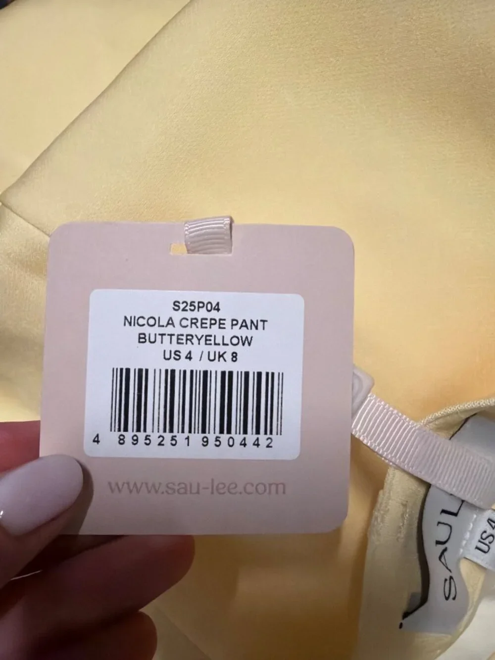 Sau Lee Nicola Crepe Pants Butteryellow Womens Size 4